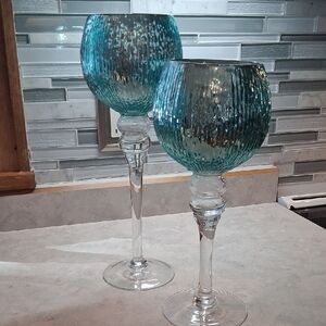 2pc Mercury Glass Candleabra Set